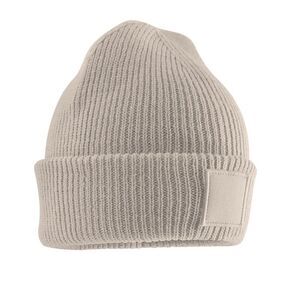 Beechfield Childrens/Kids Tonal Patch Beanie / Natural Stone